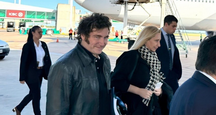 Milei lleg&oacute; a Suiza para participar del Foro Econ&oacute;mico Mundial en Davos