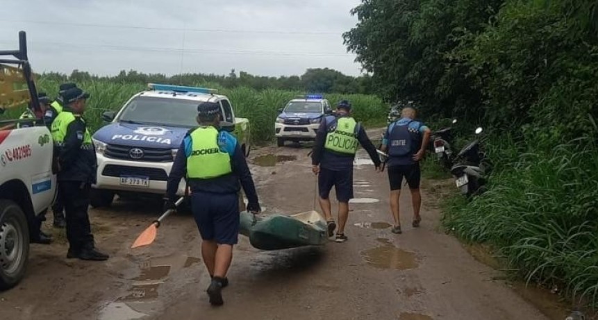 Despliegue policial en el Río Salí por un adolescente desaparecido