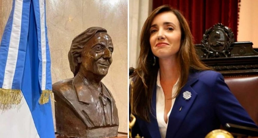 Villarruel hizo retirar un busto de N&eacute;stor Kirchner del Senado: "Yo no soy su viuda"