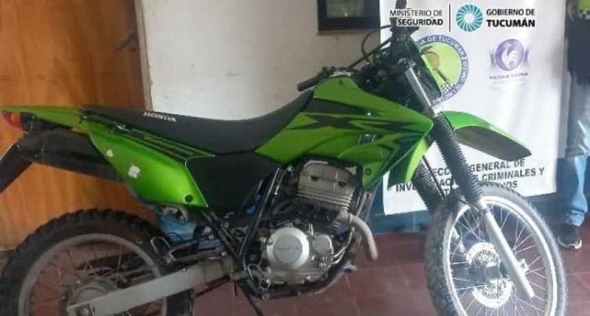 Recuperan una moto de alta cilindrada que fue robada en Alderetes
