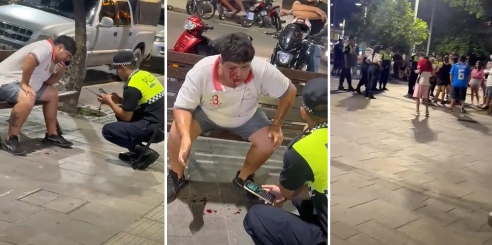 Violento ataque a vendedor ambulante en Plaza Independencia