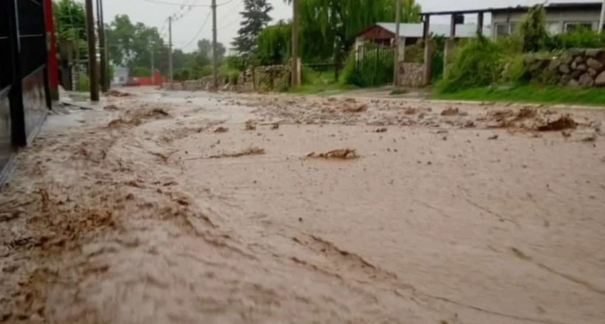 Fuerte temporal en El Mollar: crecida del r&iacute;o, da&ntilde;os en calles y cultivos de lechuga afectados