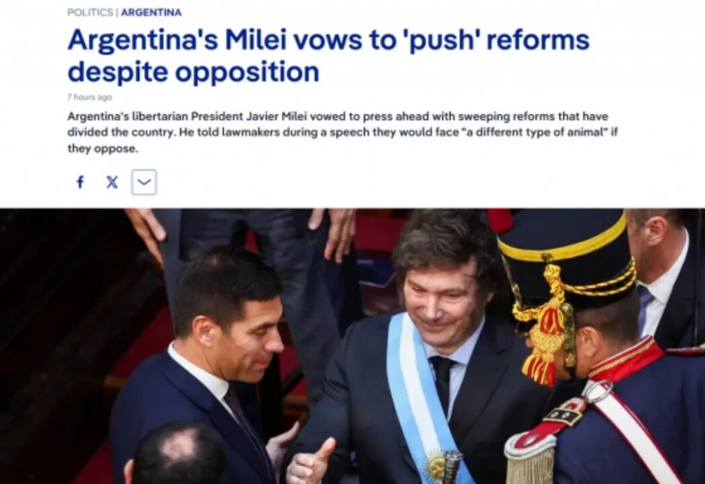 El discurso de Javier Milei reflejado en la prensa internacional