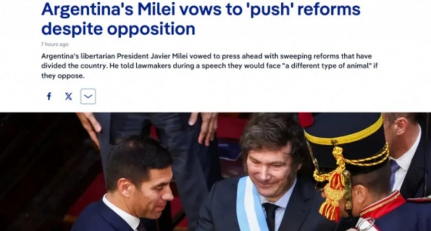 El discurso de Javier Milei reflejado en la prensa internacional
