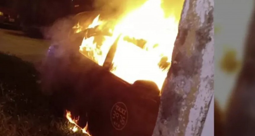 Incendiaron otro taxi a pocas cuadras de donde asesinaron a Diego Celentano en Rosario