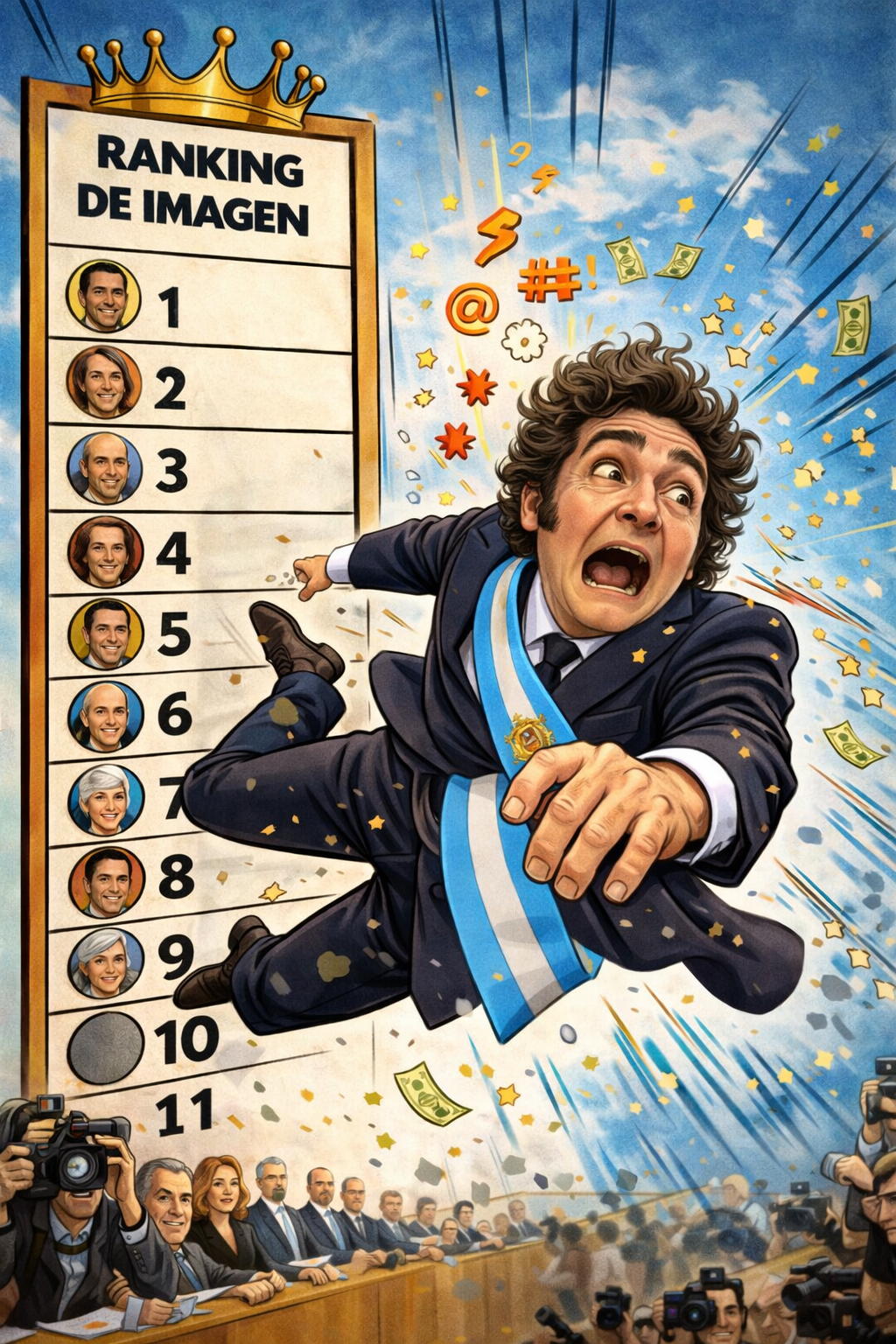 La imagen de Javier Milei cae al puesto 11 en el ranking de presidentes de Latinoam&eacute;rica