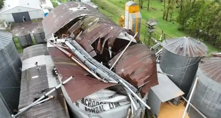 Furia de la naturaleza en el sur santafesino: un tornado dej&oacute; sin luz y con severos da&ntilde;os estructurales a Bombal