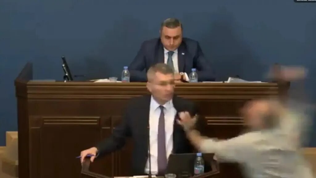 Escándalo: legisladores a las trompadas por un proyecto en el Parlamento de Georgia