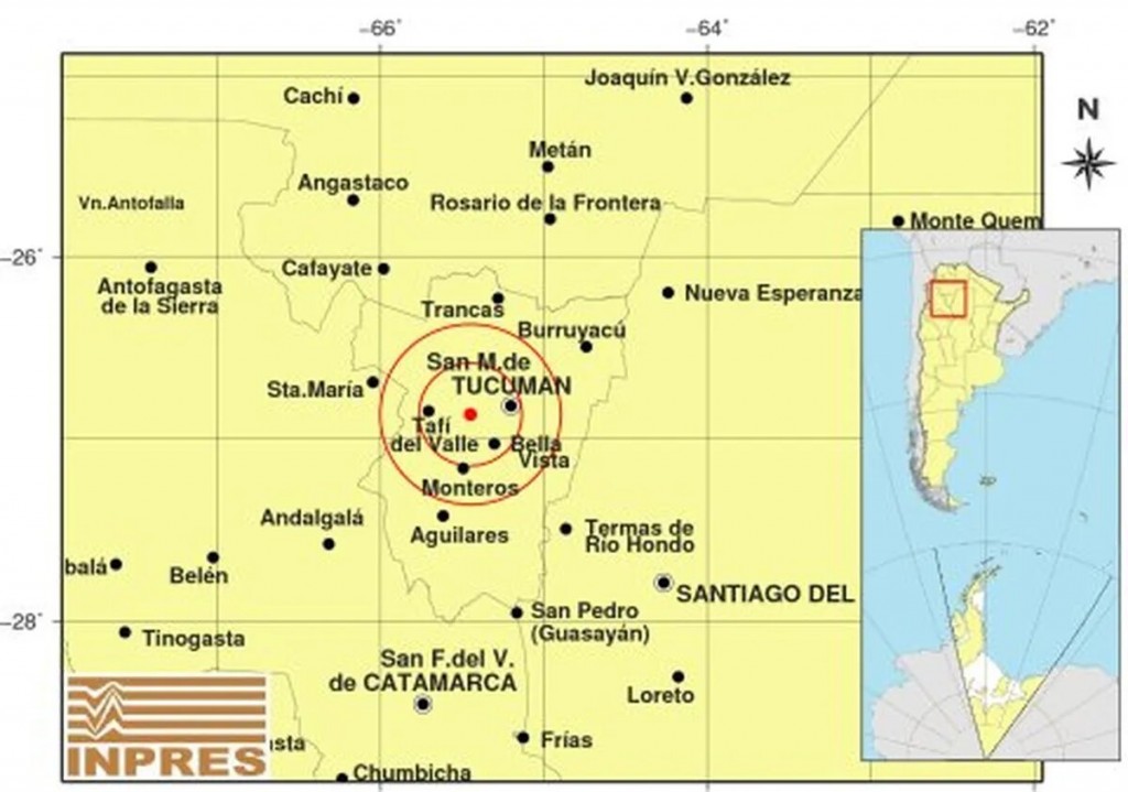 Tucumán: se registró un sismo en la primera media hora de este jueves