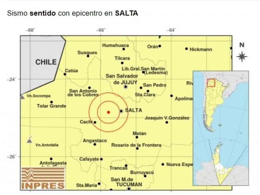 Un temblor, con epicentro Salta, ,se sintió en Tucumán