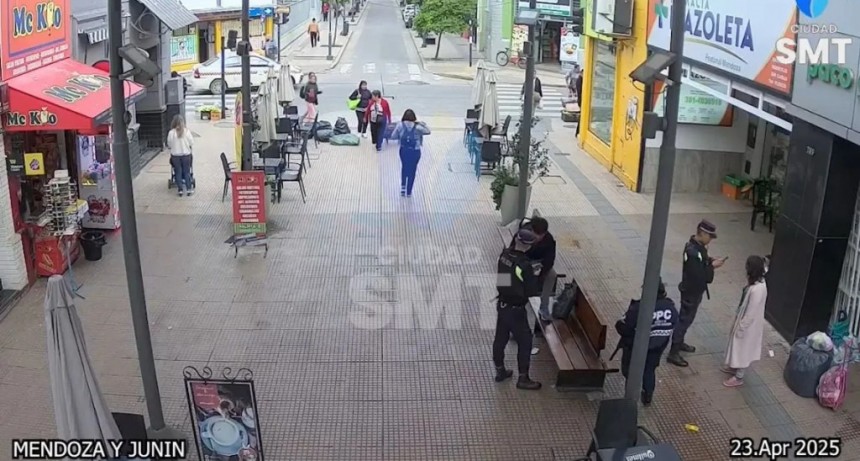 Cámaras de seguridad y rápida acción policial frustran un caso de violencia de género en pleno microcentro tucumano