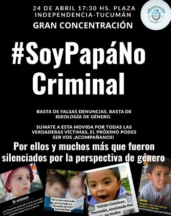 Padres marcharon en Plaza Independencia de Tucum&aacute;n bajo el lema &ldquo;Soy Pap&aacute; No Criminal&rdquo; contra las falsas denuncias en la justicia de familia