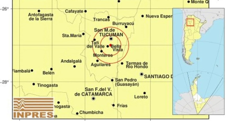 Un sismo de magnitud 2.8 sacudi&oacute; anoche Tucum&aacute;n y fue percibido en al menos siete localidades