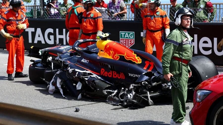 F1: Checo Pérez chocó en el GP de Mónaco