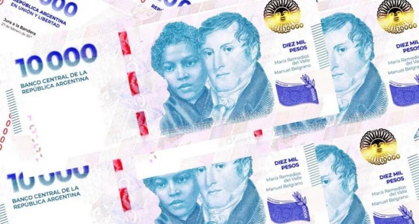 Ya circula el nuevo billete de $10.000