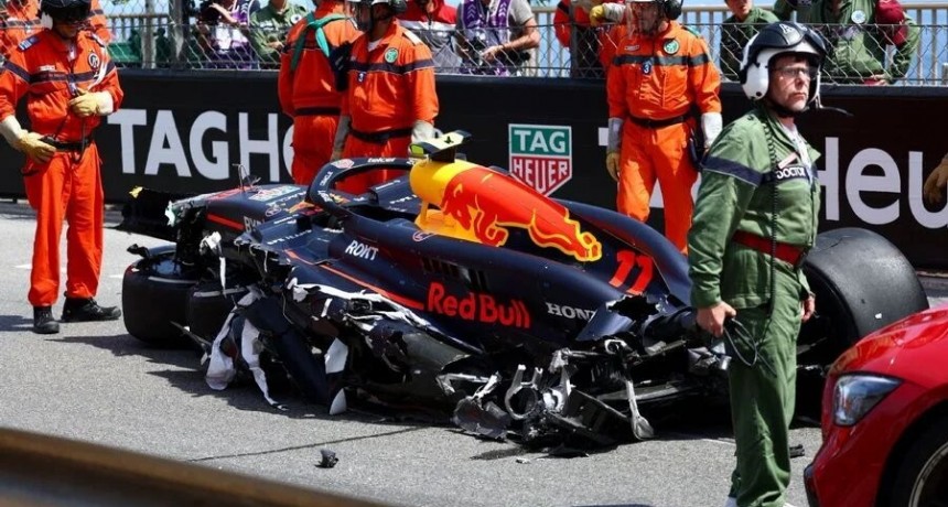 F1: Checo Pérez chocó en el GP de Mónaco