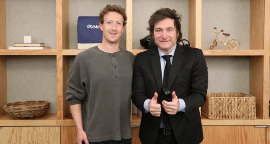 Milei cerró su viaje a San Francisco con una reunión con Mark Zuckerberg