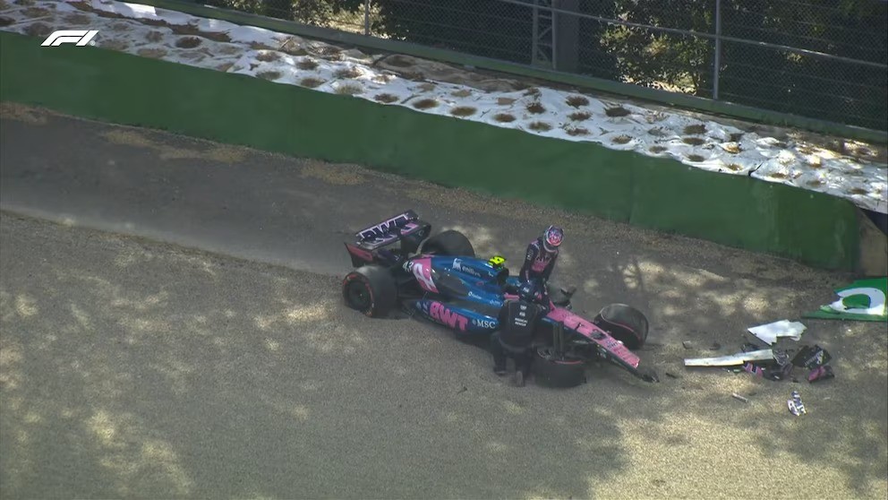 Fuerte accidente de Colapinto en la clasificación del GP de Imola: sin consecuencias físicas pero fuera de la Q2