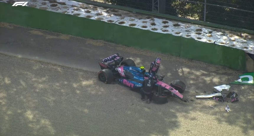 Fuerte accidente de Colapinto en la clasificación del GP de Imola: sin consecuencias físicas pero fuera de la Q2