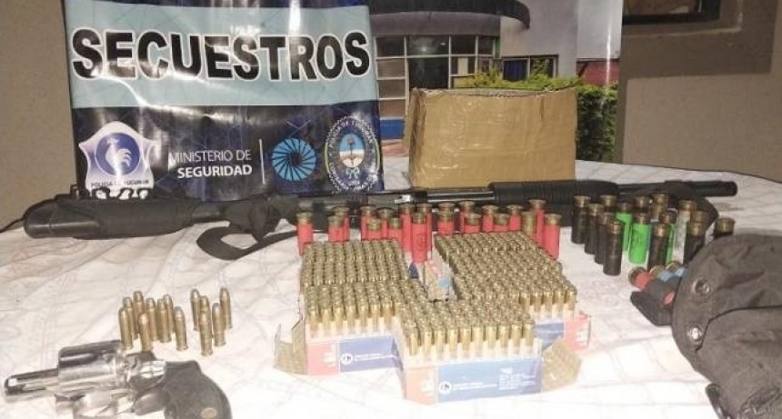 Lomas de Tafí: Secuestran dos armas de fuego y más de 400 municiones