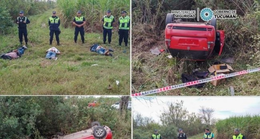 Atrapan a una banda de asaltantes que volcaron tras intentar escapar de la policía