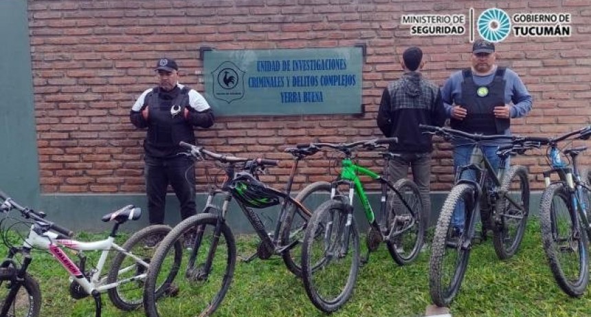 Yerba Buena: Recuperan cinco bicicletas valuadas en más de $9 millones y aprehenden a ladrón