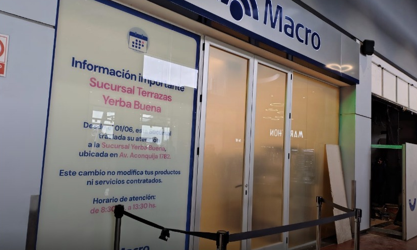 El Banco Macro cerr&oacute; una sucursal en Yerba Buena y se suma a la ola de recortes bancarios en Tucum&aacute;n