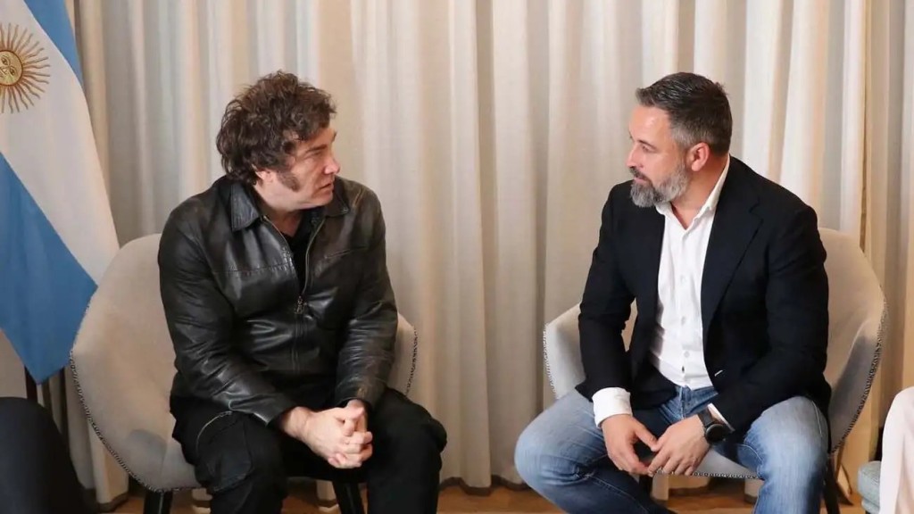 Javier Milei inici&oacute; su agenda en Espa&ntilde;a con una reuni&oacute;n con el l&iacute;der de Vox