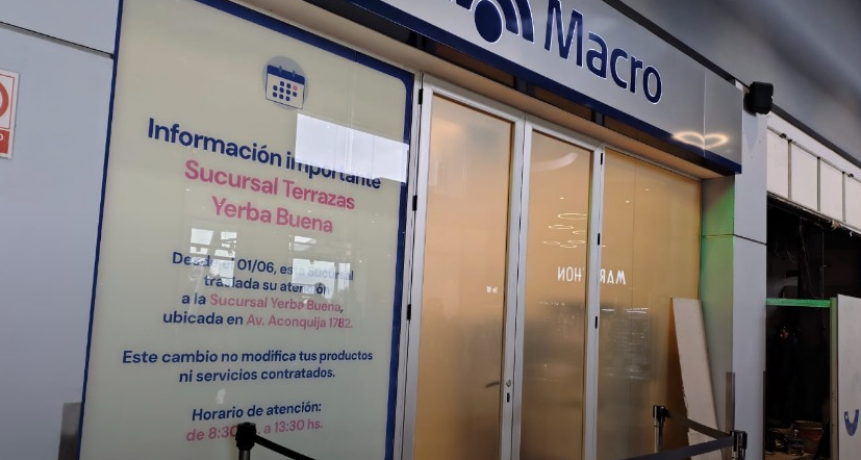 El Banco Macro cerr&oacute; una sucursal en Yerba Buena y se suma a la ola de recortes bancarios en Tucum&aacute;n