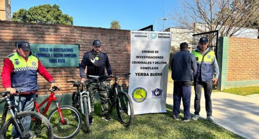 Yerba Buena: Recuperan cuatro bicicletas, tres de ellas de alta gama