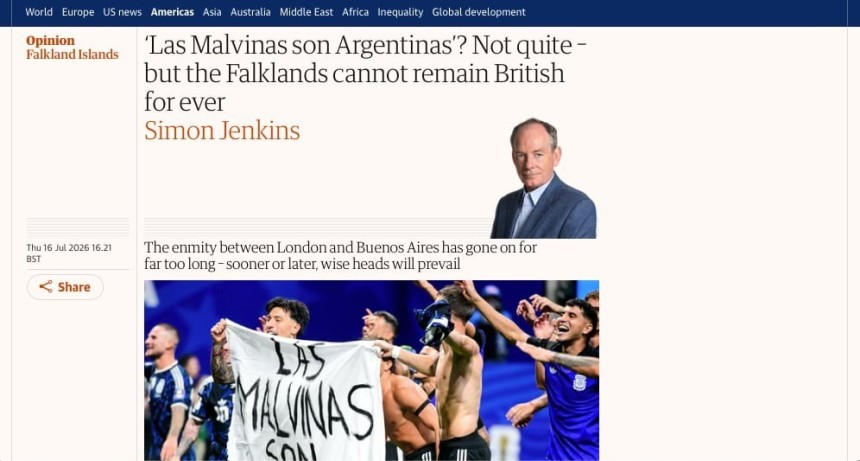 Una columna de The Guardian propuso reabrir el diálogo entre el Reino Unido y Argentina por la soberanía de Malvinas
