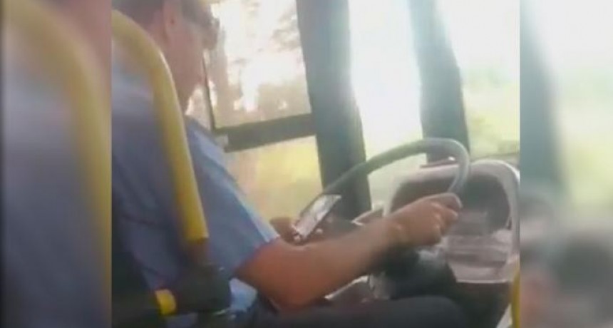 Pésimo ejemplo: chofer de colectivo fue suspendido por usar el celular al volante