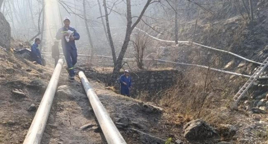 Los bomberos sofocaron el incendió que afectó a la planta de la SAT en La Quebradita