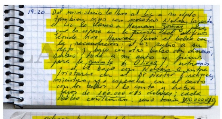 Causa Cuadernos: ordenan una pericia sobre los manuscritos de Centeno de cara al juicio oral