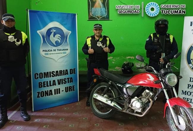 La policía recuperó una moto robada