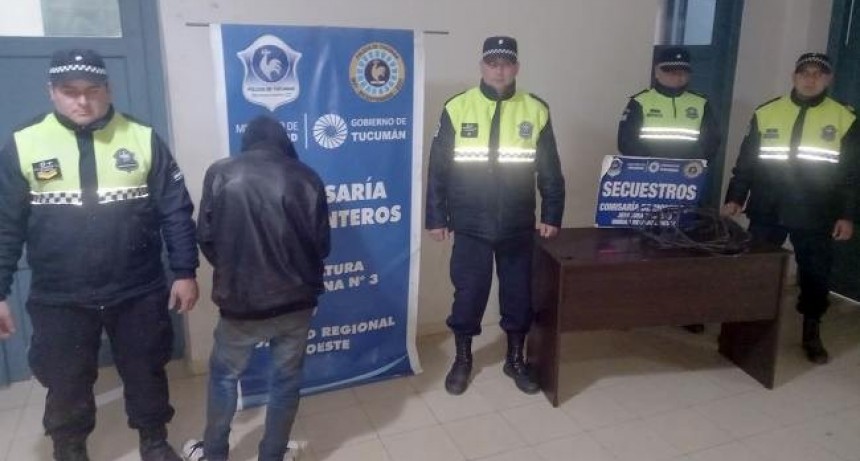 Un hombre que robaba cables fue atrapado y aprehendido por la Policía