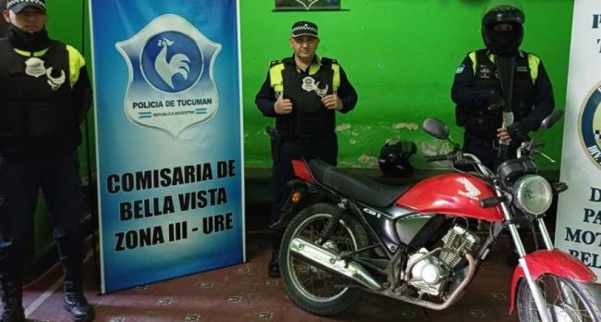 La policía recuperó una moto robada