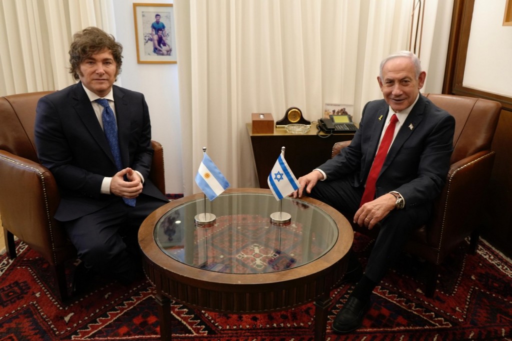 La gira de Milei culmina con una reunión con el primer ministro de Israel