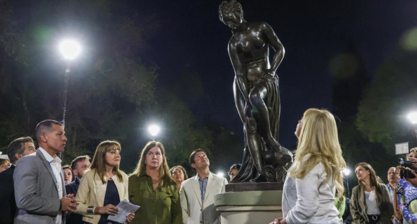 El Parque 9 de Julio recupera su esplendor: inauguran la restauración de esculturas centenarias