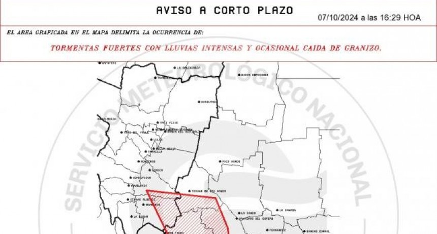 Tucumán, en alerta por fuertes tormentas y caída de granizo