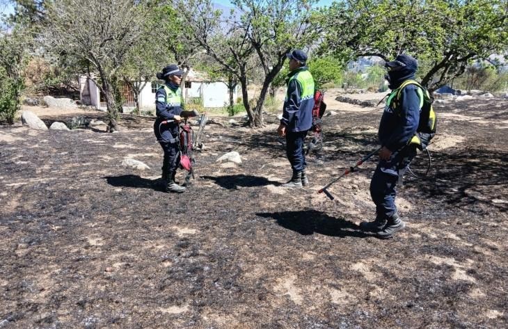 Tafí del Valle: un operativo evita que el fuego alcance viviendas