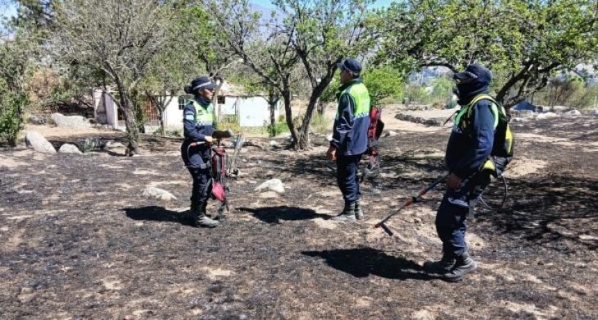 Tafí del Valle: un operativo evita que el fuego alcance viviendas